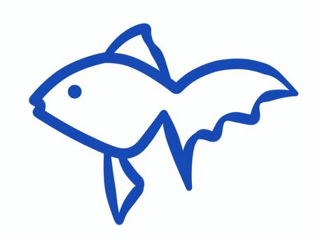 Goldfish illustration (blue), , JPG and PNG