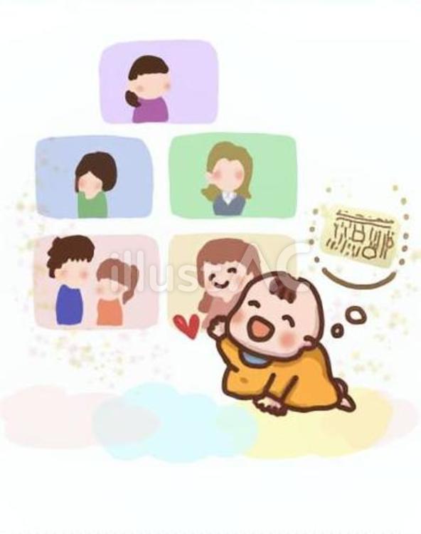 お母さんを選ぶ赤ちゃん 赤ちゃん,モニター,選ぶのイラスト素材