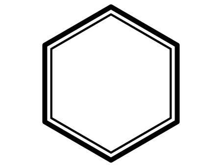 シンプルな六角形のフレーム33（黒） フレーム,枠,シンプル,六角形,額,アイコン,マーク,黒,イラスト,和柄のイラスト素材