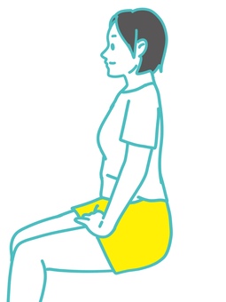 女性の座位姿勢 女性,姿勢,座位,座る,空気椅子,若い,20代,30代,女の子,全身のイラスト素材