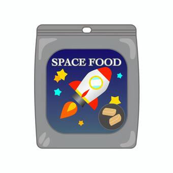 宇宙食2 宇宙食,フリーズドライ,パウチ,星,宇宙,ロケット,スペースシャトル,ポップ,かわいい,シンプルのイラスト素材