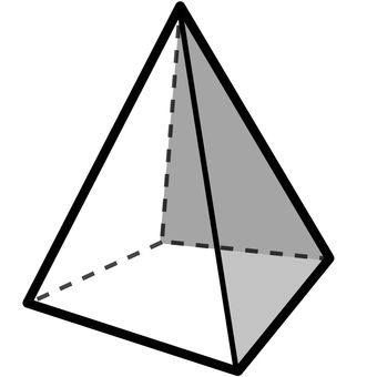 三角錐　立体図形　デフォルメイラスト 立方体,図形,三角,三角錐,三角形,わかりやすい,オブジェクト,空間把握,立体,数学のイラスト素材