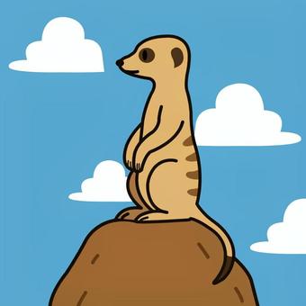 Meerkat with background, , JPG and EPS