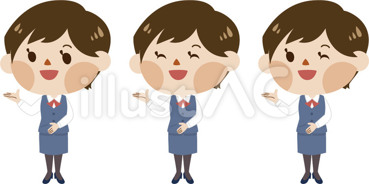 事務ＯＬ-ご案内 案内,説明,事務のイラスト素材