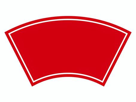 赤い扇型フレーム 扇,フレーム,赤,和風,飾り枠,シンプルのイラスト素材