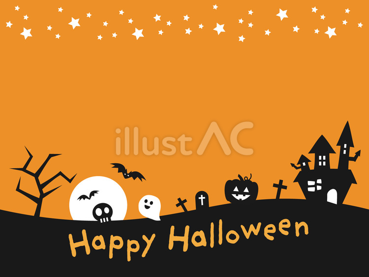 ハロウィンのかわいい背景フレーム　 ハロウィン,背景,フレームのイラスト素材