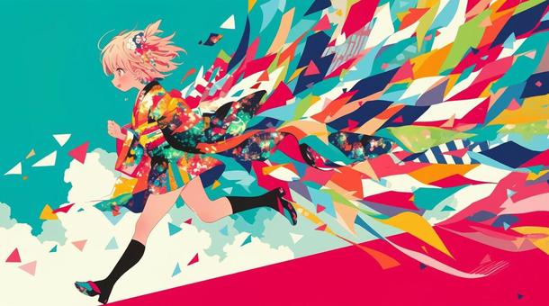 鮮やかな和服少女2