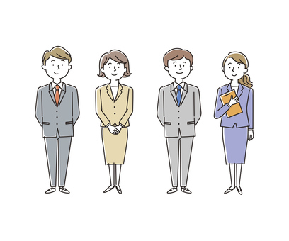 会社員の男性と女性_03 会社員,社員,ビジネスマン,ビジネスウーマン,男性,女性,男女,新入社員,派遣社員,仕事のイラスト素材