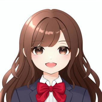 制服(ブレザー)の少女① コスプレ,女子,女の子,美少女,萌え,アイコン,かわいい,フリー,無料,萌え系のイラスト素材