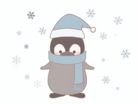 Illustration, penguin, crystal, scarf, JPG and PNG