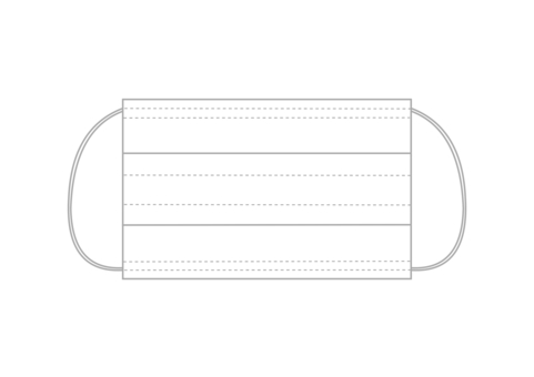 シンプルなマスク（白） マスク,使い捨てマスク,不織布マスク,花粉症,インフルエンザ,新型コロナウイルス,紙マスク,医療用マスク,衛生用品,風邪のイラスト素材