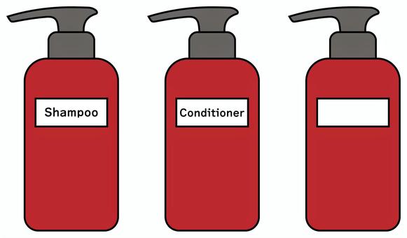 シャンプーのボトル 赤 シャンプー,リンス,コンディショナー,ボトル,容器,洗髪,ヘアケア,ポンプ,詰め替えボトル,石鹸のイラスト素材