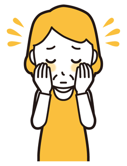  エプロンおばちゃん(黄)-118-バスト