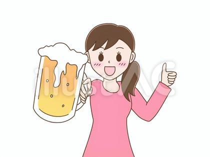 乾杯!お酒を飲む女性