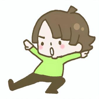 ファイティングポーズをする子ども こども,子ども,ファイティングポーズ,戦う,気合い,勇ましい,ごっこあそび,なりきる,ヒーロー,ポーズのイラスト素材