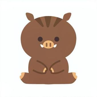 シンプルないのししのイラスト素材 いのしし,かわいい,猪,キャラクター,動物,動物園,単品,干支,シンプル,素材のイラスト素材