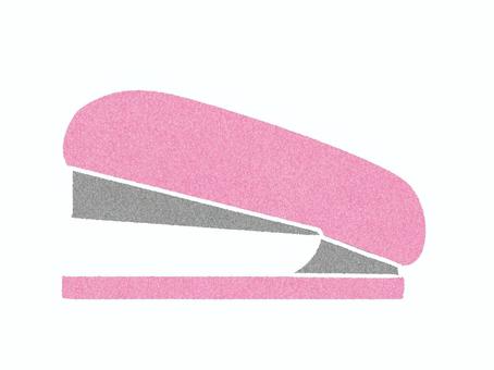 色鉛筆風の文房具　ホッチキス　ピンク ホッチキス,ステープラ,文房具,手描き,ゆるい,かわいい,保育,こども向け,シンプル,アイコンのイラスト素材
