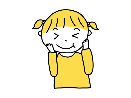 おいしい表情の女の子 食べる,美味しい,食事,女の子,女子,キッズ,子供,人物,幼児,ベクターのイラスト素材