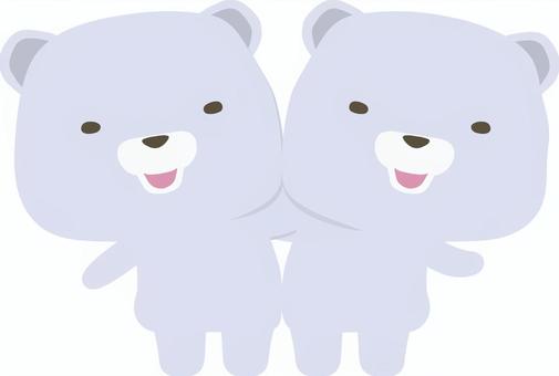 Futago_bear_white, JPG, PNG and AI Futago_bear_white, gemini, bear, polar bear, JPG, PNG and AI