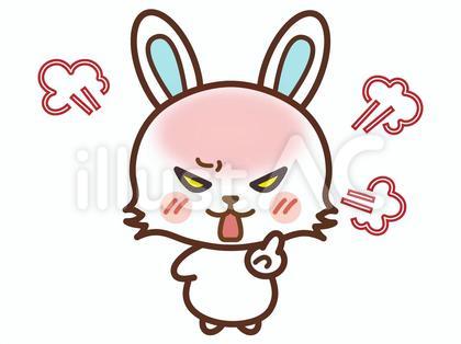 怒る・指さす/うさぎ(カラー)