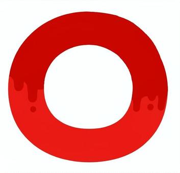 O型　血文字 o型,血液型,血液,デコ文字,血文字,ホラー,アイコン,ロゴ,溶ける,滴るのイラスト素材