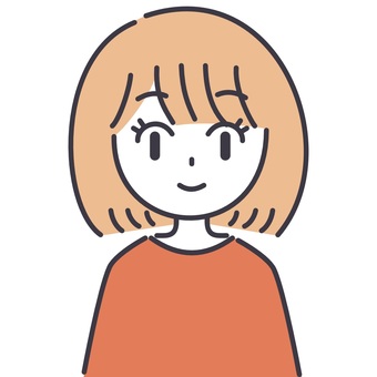 【そのまま使える】二色の女性 女性,お母さん,お姉さん,表情,おかっぱ,顔,茶髪,バストアップ,正面,笑顔のイラスト素材