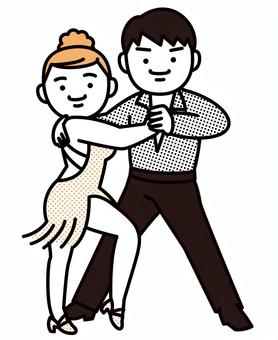 ラテンダンスその１ スポーツ,ダンス,ラテンダンス,男女,ペア,シンプル,かわいいのイラスト素材