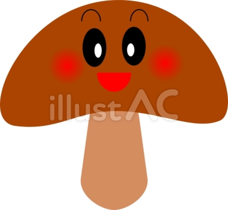 きのこ（顔）　 きのこ,顔,かわいいのイラスト素材