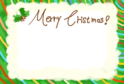 クリスマスカード クリスマスカード,ハガキ,子供向け,ヒイラギ,筆記体,カラフル,12月のイラスト素材