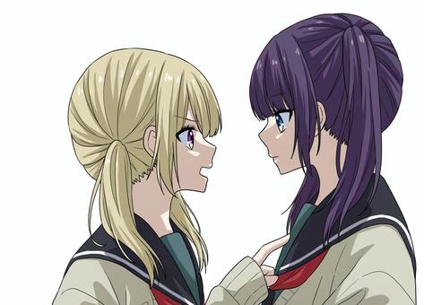 女の子 人物,女の子,キャラクター,制服,セーラー服,ツインテール,かわいい,アニメ絵,萌え系,綺麗のイラスト素材