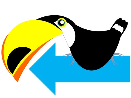 Toucan and arrow, toucan, bird, tiny, JPG and PNG