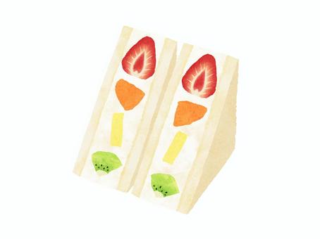 フルーツサンド 食べ物,フルーツサンド,フルーツ,果物,サンドイッチ,スイーツ,おやつ,いちご,ストロベリー,オレンジのイラスト素材
