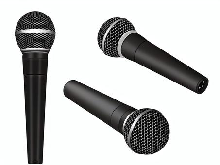 マイク黒セット マイク,ワイヤレスマイク,シンプル,黒,音楽,歌手,ライブ,イラスト,無料,フリーのイラスト素材