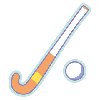 パステルカラーかわいいホッケー ホッケー,ホッケーパック,スティック,学校,カラー,パス,ホッケースティック,パステルカラー,紫,かわいいのイラスト素材
