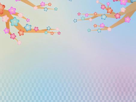 五顏六色的梅花日式框架, JPG, PNG 和 AI 五顏六色的梅花日式框架, 梅花, 框架, 春天, JPG, PNG 和 AI