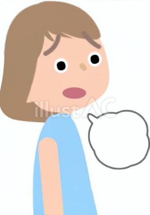 がっかりしてため息をつく女性 ガッカリ,残念,ため息のイラスト素材