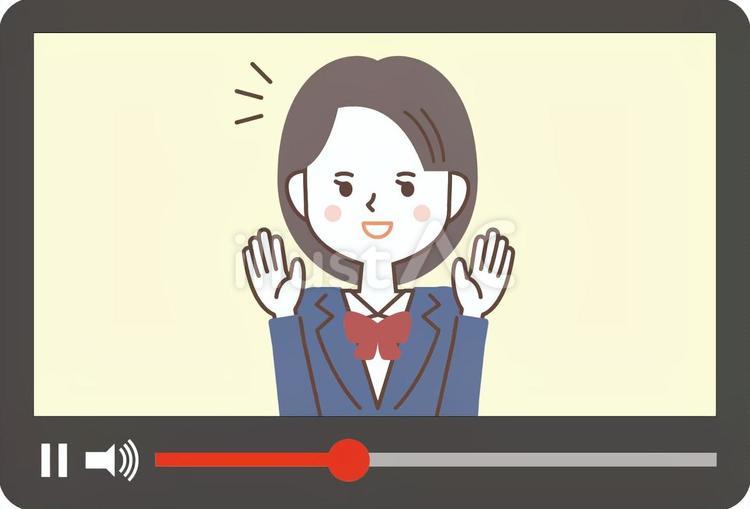 女子学生の動画 女子,女の子,少女のイラスト素材