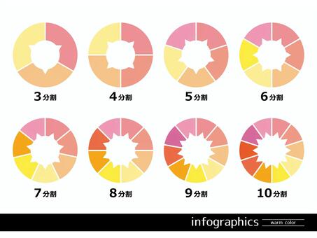 インフォグラフィックス 暖色系 インフォグラフィック,暖色,warmcolor,ビジネス,資料,シンプル,カラフル,プレゼンテーション,分割,情報のイラスト素材