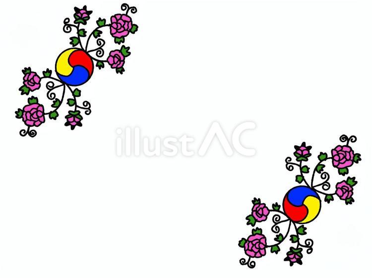 韓国伝統フレーム 韓国,伝統,模様のイラスト素材
