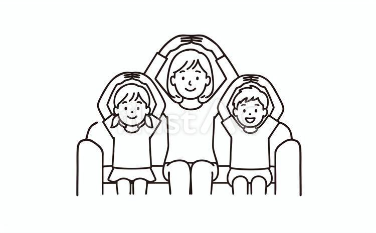 OKサインをする家族 家族,人物,okのイラスト素材