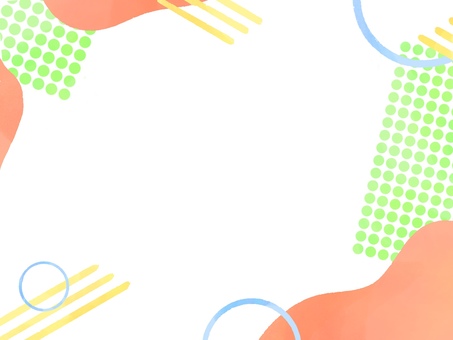 カラフルな水彩風フレーム背景 フレーム,背景,水彩,カラフル,ポップ,デザイン,テンプレート,ナチュラル,やさしい,柔らかいのイラスト素材