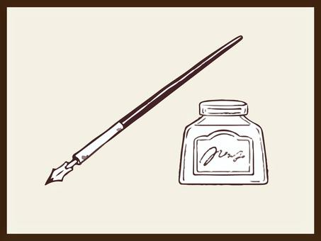 ペン　インク　リアル　イラスト ペン,インク,リアルのイラスト素材