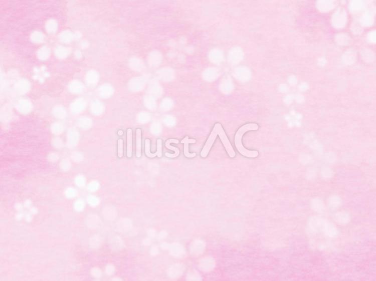 水彩和紙と花　ピンク 水彩,和紙,花のイラスト素材