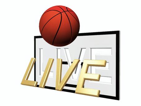 LIVE　バスケ　バックボードver live,文字,バスケ,ライブ,バスケットボール,バックボード,生放送,生中継,リアルタイムのイラスト素材