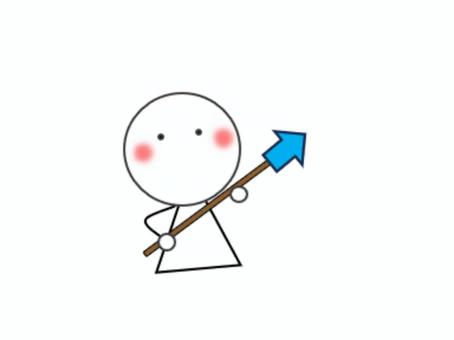 指さし棒をもつ棒人間（青） 指差し棒,指す,棒,先生,プレゼン,発表,示す,説明,解説,ここのイラスト素材