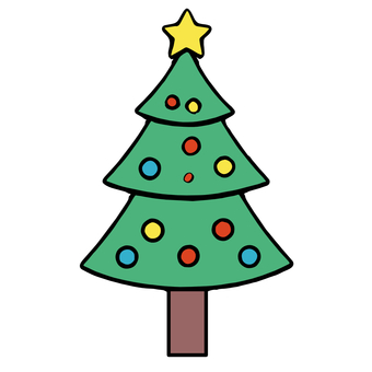 クリスマスツリーのイラスト クリスマスツリー,もみの木,樹,クリスマス,イラスト,聖樹,大樹,木,樹木,巨木のイラスト素材