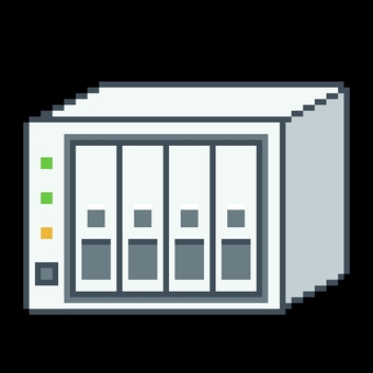 NAS（ネットワークストレージ）ドット絵 ドット絵,ピクセルアート,ドット,nas,ネットワークストレージ,ネットワーク,バックアップのイラスト素材