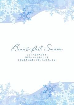 舞い散る淡い雪花のフレーム 冬,雪花,フレーム,寒中見舞い,雪の結晶,雪,背景,12月,1月,2月のイラスト素材