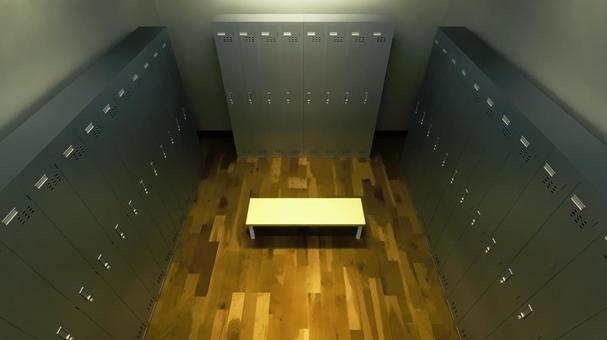 静寂の薄暗い部室 学校,ロッカールーム,更衣室,脱衣所,控え室,部室,ロッカー,着替え,部屋,室内のイラスト素材
