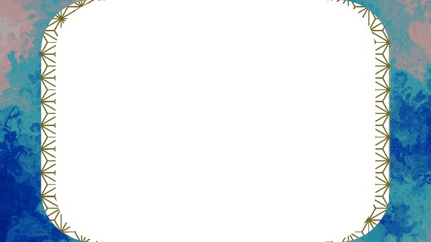 青マーブルと鱗文の角丸枠デザイン マーブル,youtube,動画フレーム,和柄,鱗,青,水色,ピンク,角丸,フレームのイラスト素材